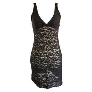 Y2k Victoria's Secret Lace Bodycon Slip Dress Black - Medium